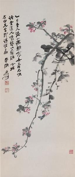 Crabapple Blossoms, 1965 - Zhang Daqian