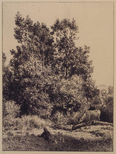 Landscape with Cows, 1864 - Charles Jacque