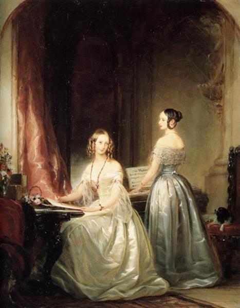 Portrait of Grand Duchesses Olga Nikolaevna and Alexandra Nikolaevna, 1840 - Christina Robertson