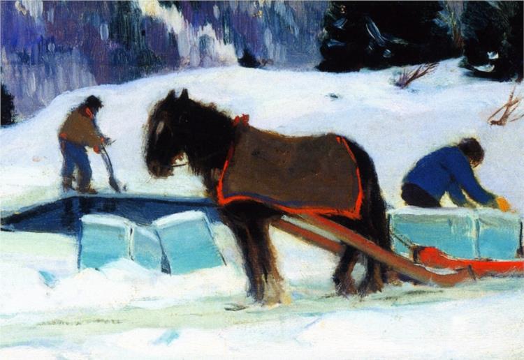Ice Cutting, Bair-Saint-Paul, 1920 - Clarence Gagnon