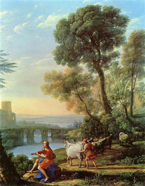 Landscape with Apollo Guarding the Herds of Admetus, 1645 - Claude Lorrain