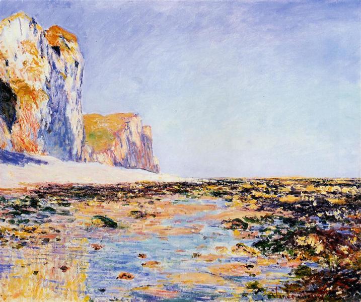 Beach and Cliffs at Pourville, Morning Effect, 1882 - Claude Monet