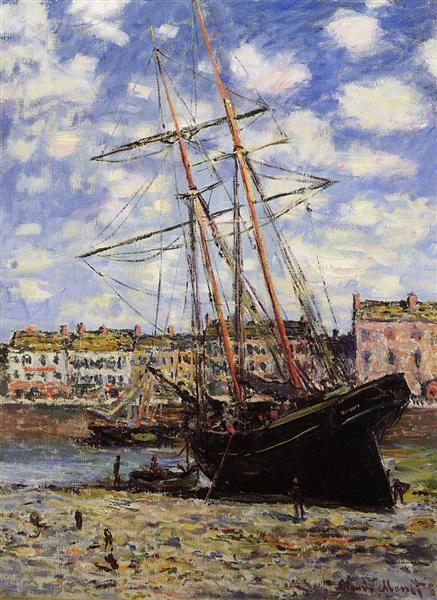 Claude Monet Boot bei Ebbe nahe Fecamp Leinwandbild ohne Keilrahmen