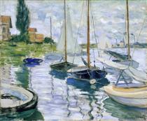 Boats at rest, at Petit-Gennevilliers - Claude Monet