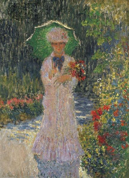 Camille with Green Parasol, 1876 - Claude Monet