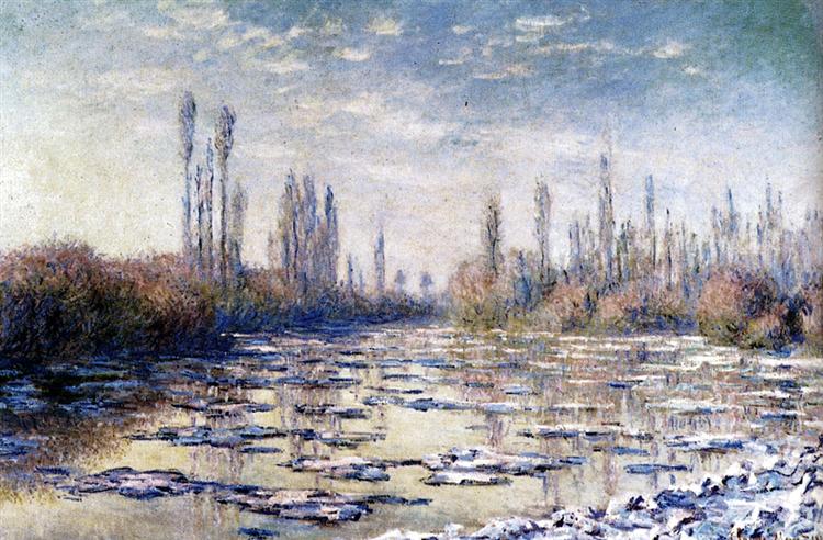 Floating Ice Near Vetheuil, c.1880 - Claude Monet