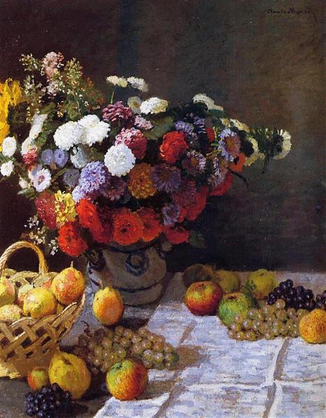 Цветы и фрукты, 1869 - Клод Моне