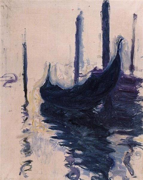Gondola in Venice, 1908 - 莫內