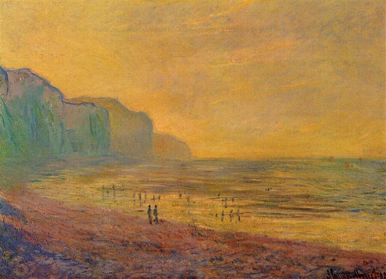 Low Tide at Pourville, Misty Weather, 1882 - 莫內
