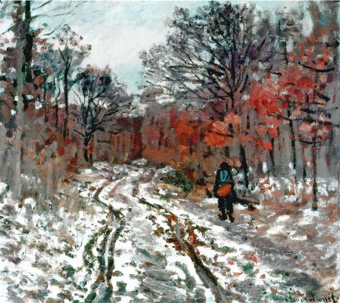 Path through the Forest, Snow Effect, 1870 - 莫內
