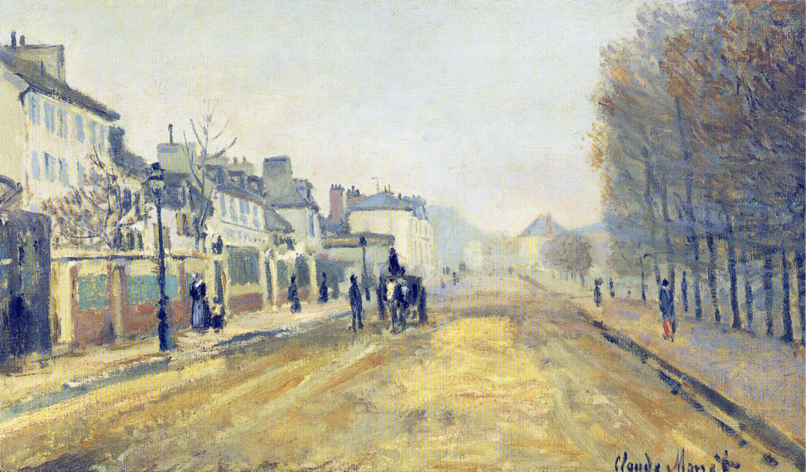 VETRO Piano di lavoro Saver il BOULEVARD HELOISE IN ARGENTEUIL Claude Monet 60x52 cm 