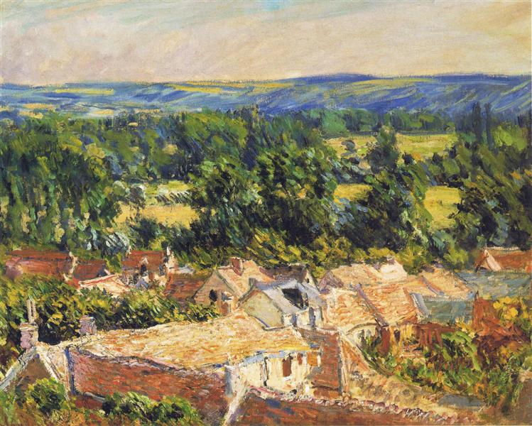 View on village of Giverny, 1886 - Клод Моне
