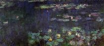 Водяные лилии, зеленое отражение (правая половина) - Клод Моне