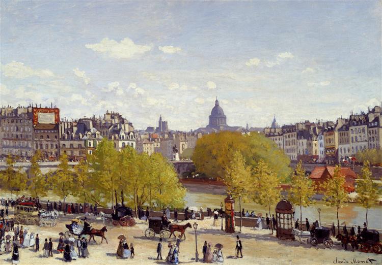 Пристань Лувра, париж, 1867 - Клод Моне