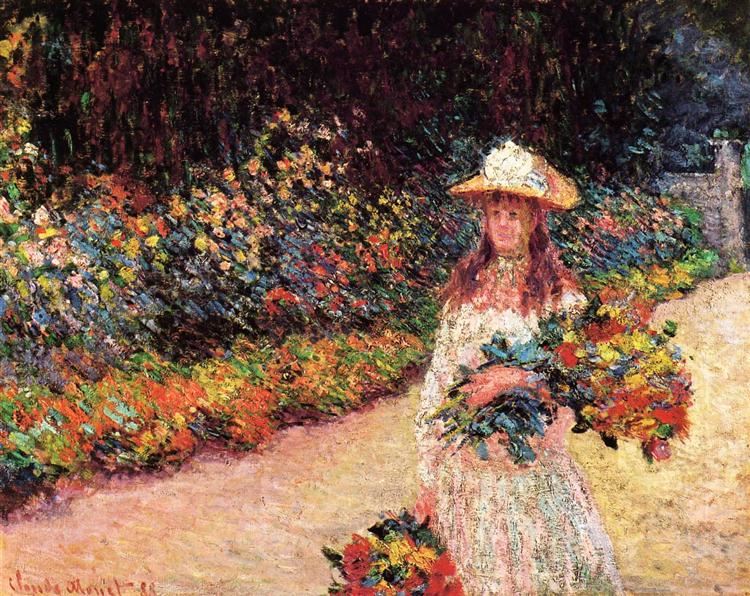 Young Girl in the Garden at Giverny, 1888 - 莫內