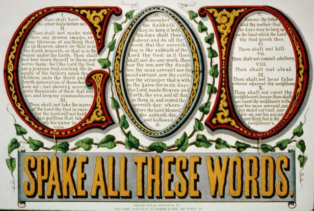 God spake all these words 10 commandments - Currier and Ives