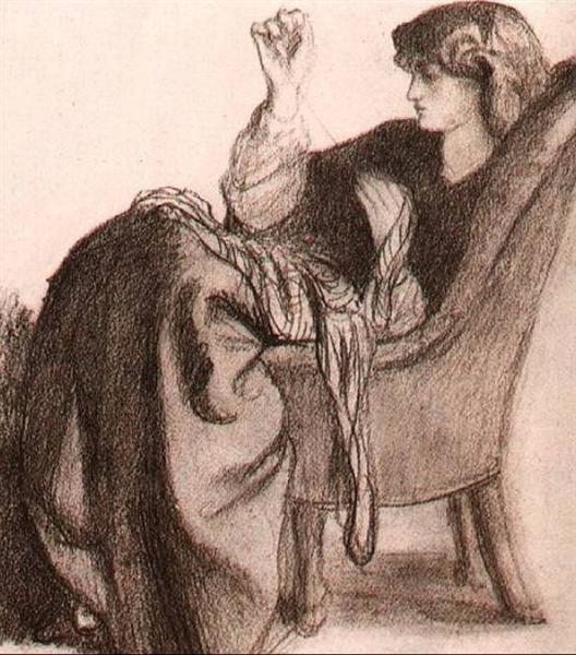 Jane Morris, 1860 - Dante Gabriel Rossetti