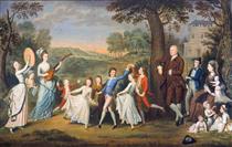 Sir John Halkett of Pitfirrane, 4th Baronet, Mary Hamilton, Lady Halkett and their Family - David Allan