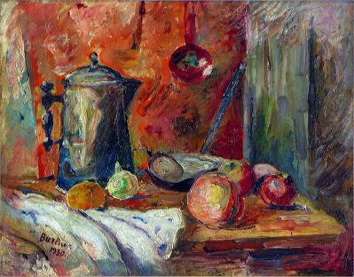 Still life with a jug, 1930 - Dawid Dawidowitsch Burljuk