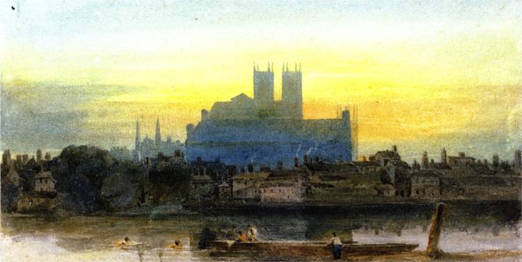 Westminster from Lambeth, 1813 - Дэвид Кокс