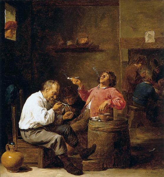 Smokers in an Interior, c.1637 - Давид Тенирс Младший