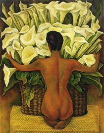 Nude with Calla Lilies - Diego Rivera