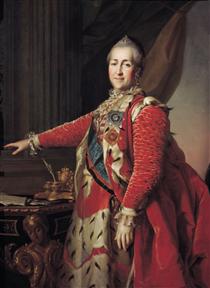 Portrait of Catherine II - Dmitri Grigorjewitsch Lewizki