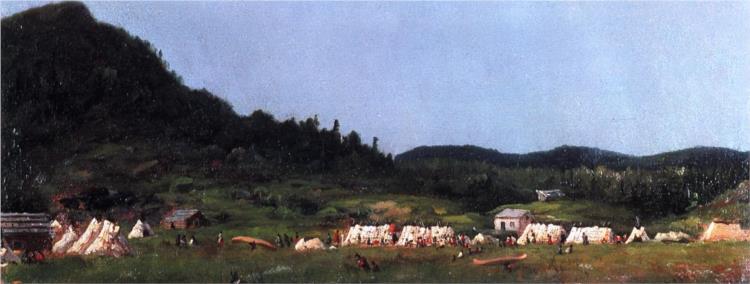 Camp Scene at Grand Portage, 1857 - Истмен Джонсон