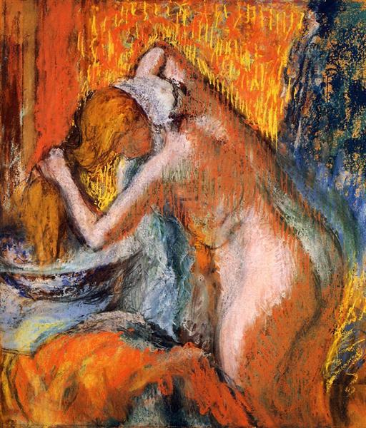 После купания. Женщина вытирает волосы, c.1903 - Эдгар Дега