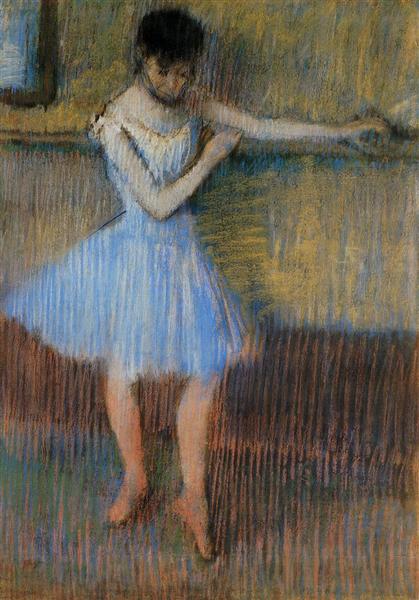 Dancer in Blue at the Barre, c.1889 - 竇加