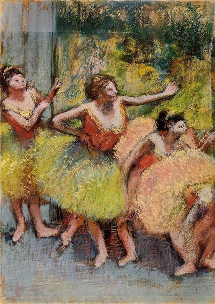 Dancers in Green and Yellow, c.1899 - c.1904 - Edgar Degas
