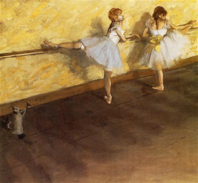 Танцовщицы тренируются у станка, 1877 - Эдгар Дега