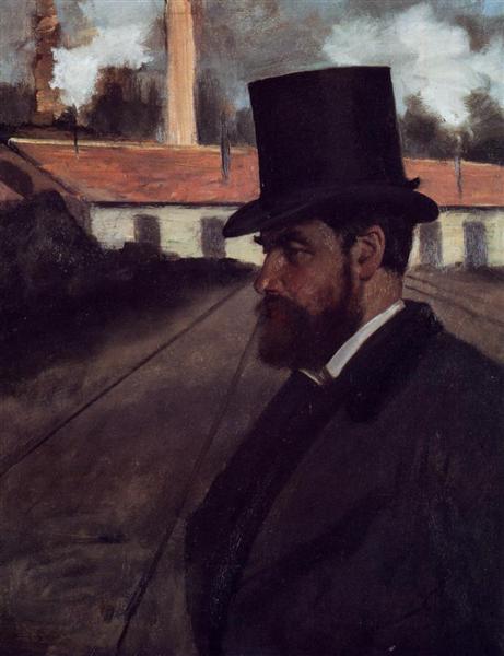 Henri Rouart in front of His Factory, c.1875 - Edgar Degas
