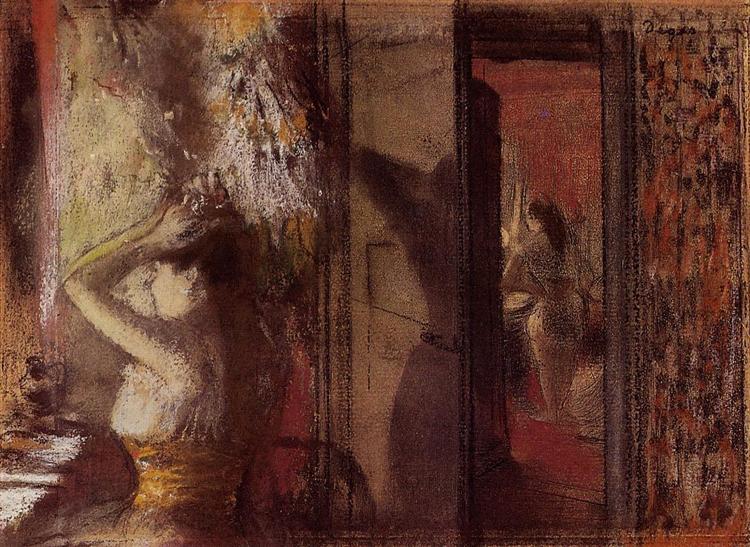 The Actresses Dressing Room, c.1885 - Едґар Деґа