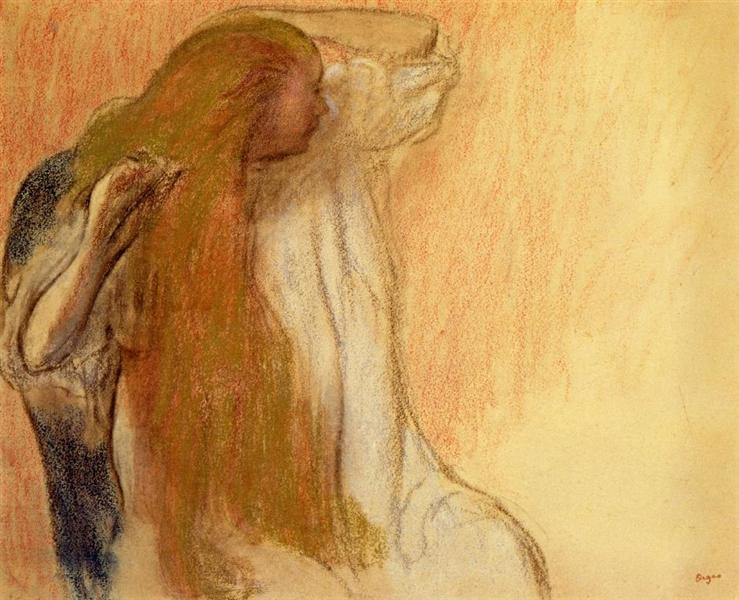 Женщина расчесыват волосы, 1894 - Эдгар Дега