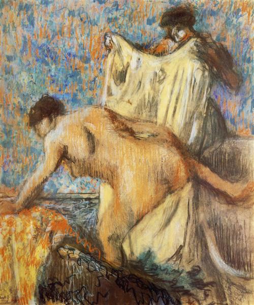 Женщина выходит из ванной, 1898 - Эдгар Дега