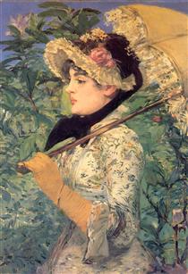 Spring (Study of Jeanne Demarsy) - Édouard Manet