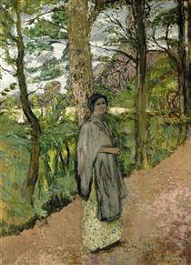Woman in Grey in a Lane - Edouard Vuillard