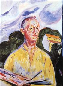 Self-Portrait at Ekely - Edvard Munch