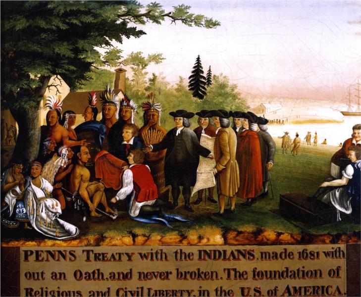 Penn's Treaty with the Indians, 1845 - Эдвард Хикс