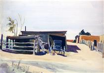 Adobes and Shed, New Mexico - Edward Hopper