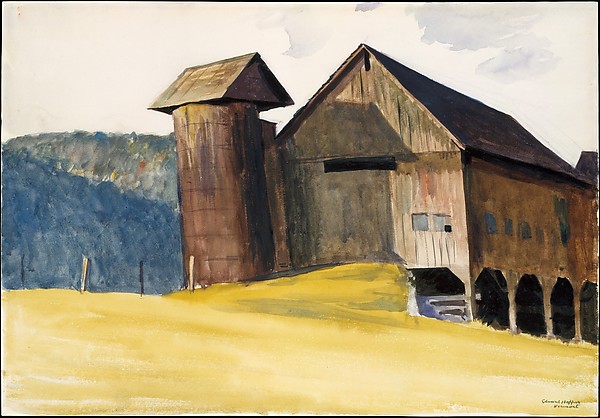 Barn and Silo, Vermont, 1929 - Едвард Хоппер