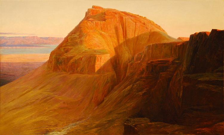 Masada on the Dead Sea, 1858 - Edward Lear