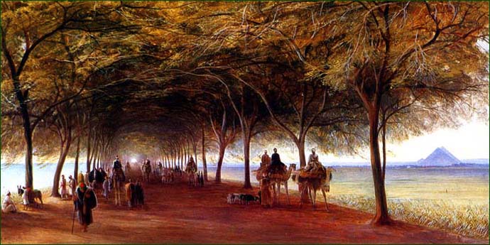 The Pyramids Road, Gizah, 1873 - Эдвард Лир