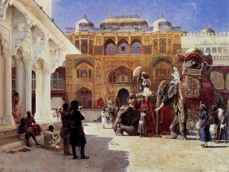 Arrival Of Prince Humbert, The Rajah, At The Palace Of Amber, c.1888 - Эдвин Лорд Уикс