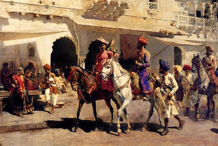 Leaving For The Hunt At Gwalior, c.1887 - Edwin Lord Weeks
