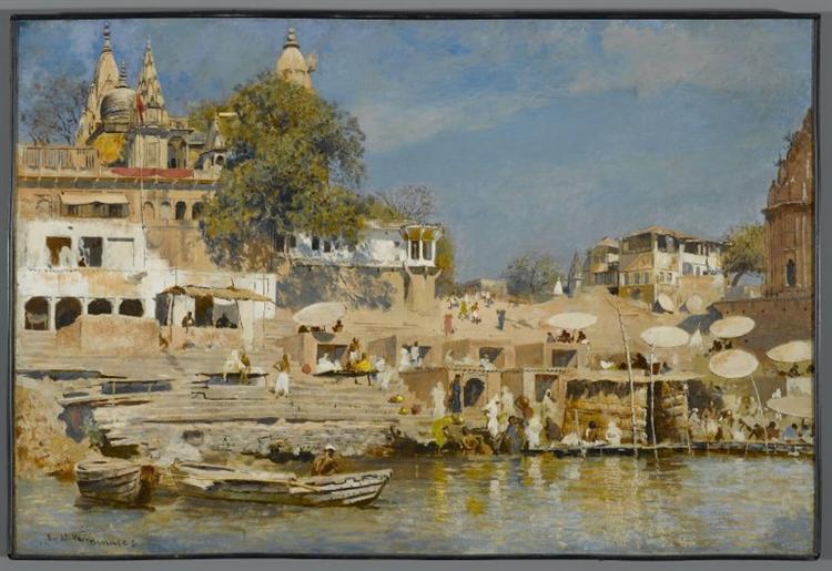 Temples and bathing ghat at Benares, 1883 - 1885 - Edwin Lord Weeks