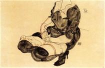 Female Torso, Squatting - Egon Schiele