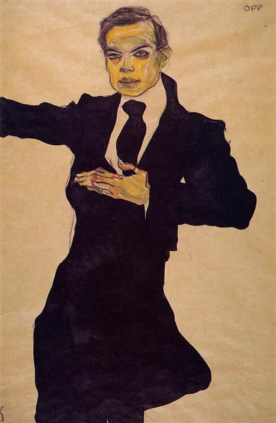 Portrait of the Painter Max Oppenheimer, 1910 - 席勒