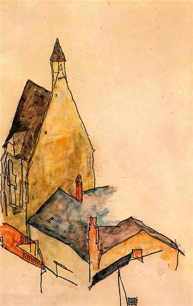 Spitalskirche, Molding, 1918 - Эгон Шиле